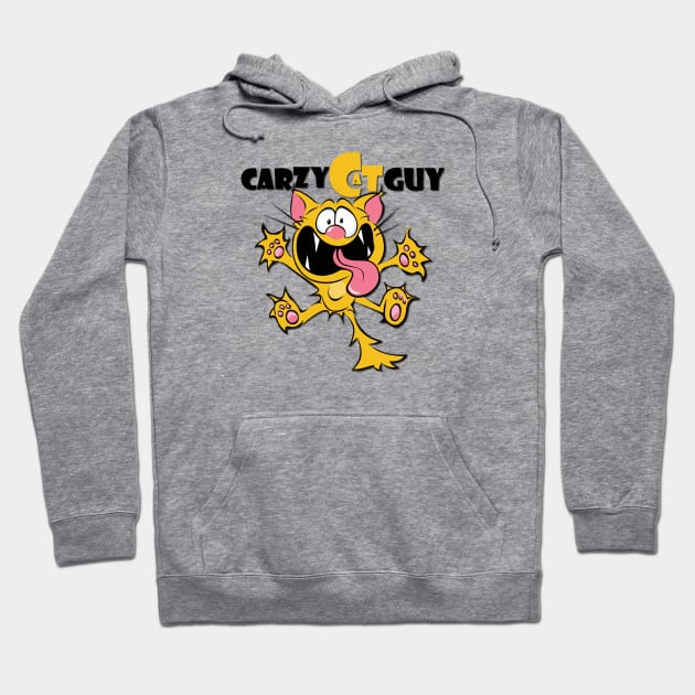 Crazy Cat Guy Hoodie by Vector Design Mart